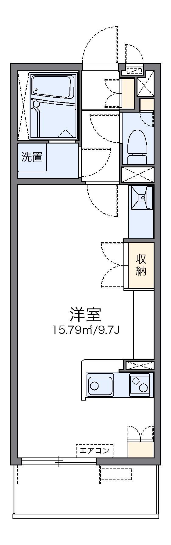 レオネクスト長府駅前(ワンルーム/1階)の間取り写真