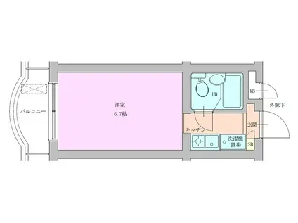 RBM大岡山レジデンス(1K/3階)の間取り写真