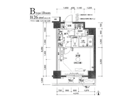 グランフォース王子(1K/7階)の間取り写真