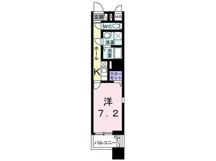 セレーノ III(1K/8階)の間取り写真