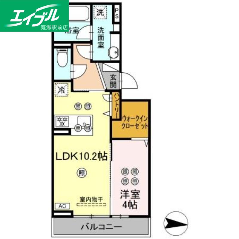 オベリオ(1LDK/2階)の間取り写真