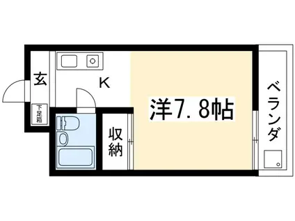 サンライズ大山(1K/4階)の間取り写真