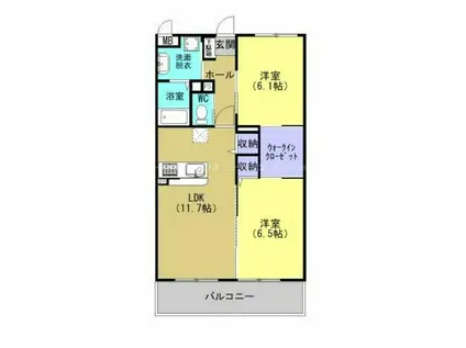 しゃるまん(2LDK/1階)の間取り写真