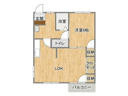 サニーハイツ(1LDK/2階)の間取り写真