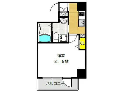 GRACE ノース NISHITENMA(1K/6階)の間取り写真