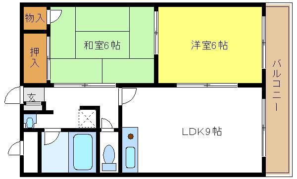 ハイツクレマチス(2LDK/2階)の間取り写真