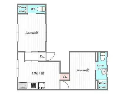 梅香コーポ(2DK/3階)の間取り写真