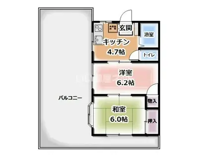 ダイヤパレス(2DK/4階)の間取り写真