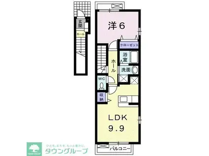 サンパティークI(1LDK/2階)の間取り写真