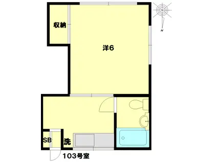 本町1丁目アパート(1K/1階)の間取り写真