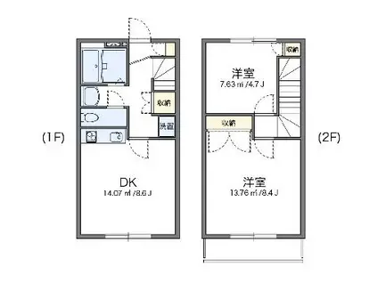 レオパレスニューケルビン4(2DK/1階)の間取り写真