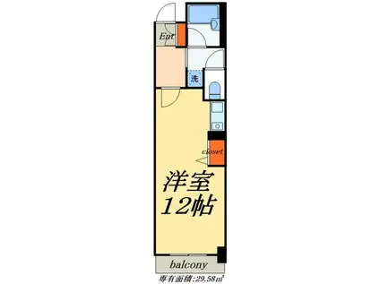 浅草KSビル(ワンルーム/7階)の間取り写真