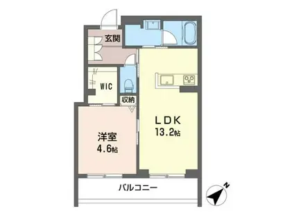 アンソレイユ(1LDK/2階)の間取り写真