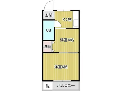 パークスクエア学芸大学(2K/4階)の間取り写真