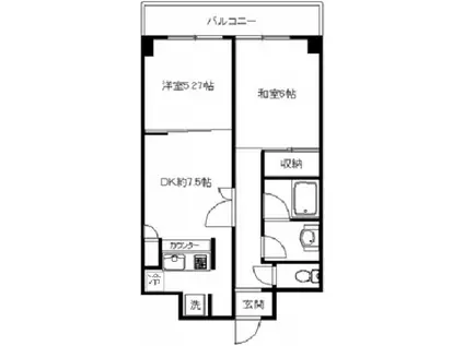 フォンテーヌ・デ・アイラ(2DK/8階)の間取り写真