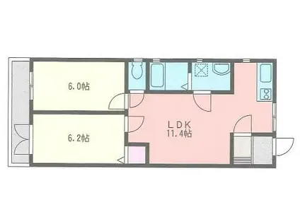  プレジデントマンション(2LDK/3階)の間取り写真
