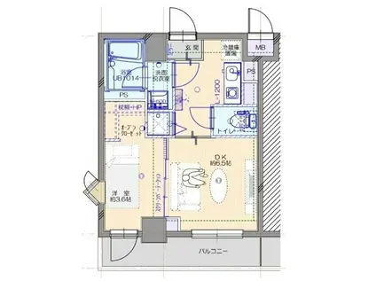 コーポ代々木上原(1DK/5階)の間取り写真