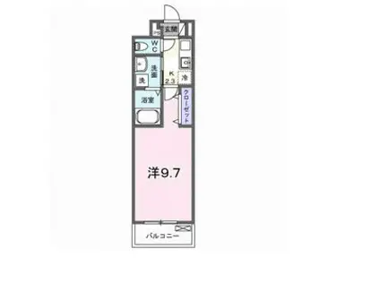 コーポハピネス白砂(1K/3階)の間取り写真