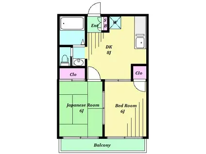 メゾン方南(2DK/1階)の間取り写真