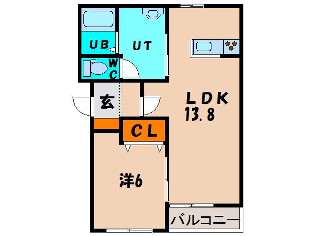 セゾンクレールIII(1LDK/4階)の間取り写真