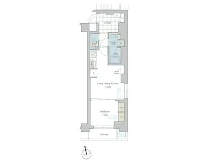 ブリリアイスト渋谷本町(1LDK/5階)の間取り写真