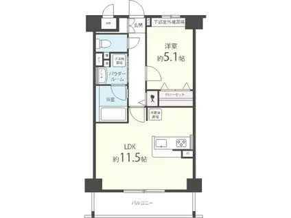 メゾン中沢(1LDK/3階)の間取り写真