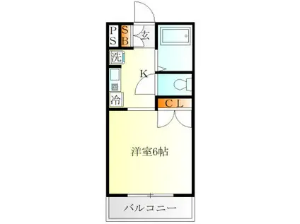 フィールドフジ(1K/2階)の間取り写真