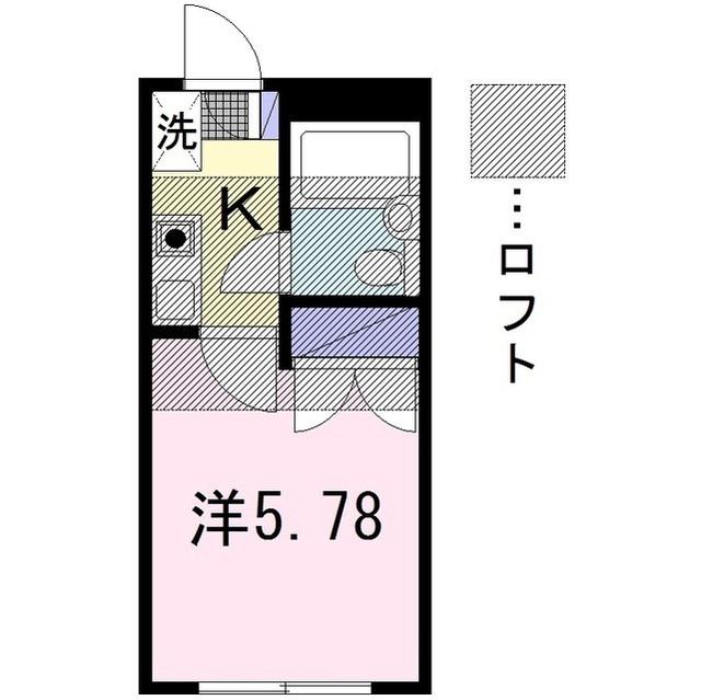ハイランドエイトII(1K/1階)の間取り写真