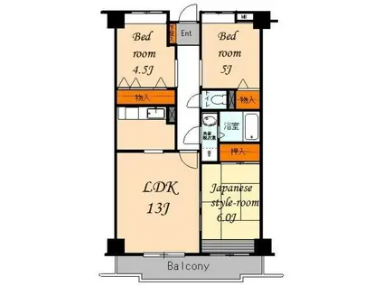 グランメール南善福寺(3LDK/2階)の間取り写真