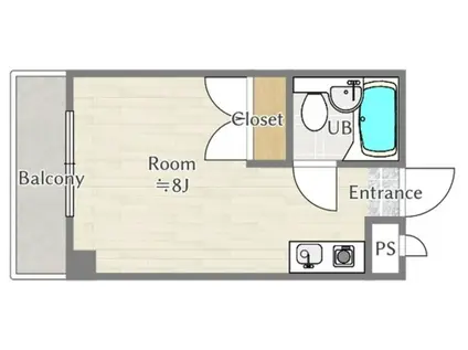 狭山グリーンハイツ(ワンルーム/1階)の間取り写真