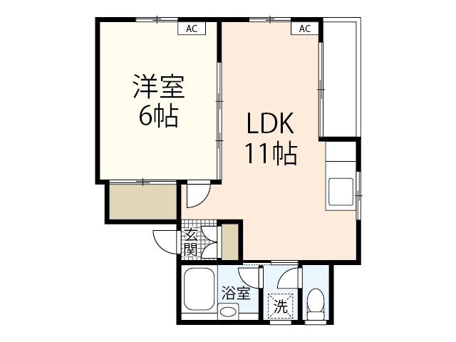 チェルシービュー大町(1LDK/2階)の間取り写真
