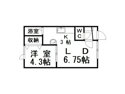 パークサイドハイツ(1LDK/1階)の間取り写真