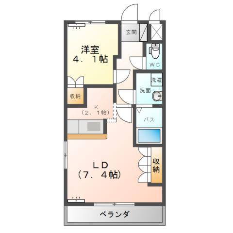 メゾンアイリス(1LDK/1階)の間取り写真