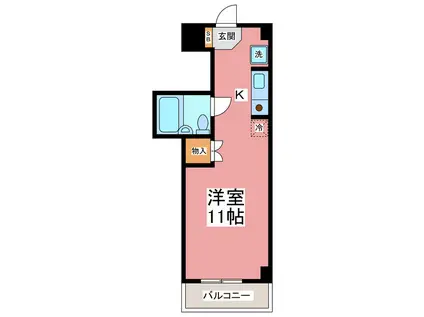 レジデンス西山(ワンルーム/4階)の間取り写真