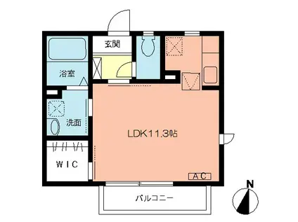 ブランノーブル(ワンルーム/1階)の間取り写真