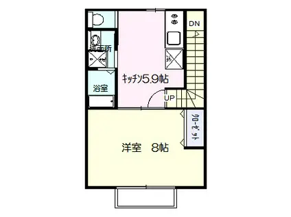 ミルフィーユ(1K/2階)の間取り写真