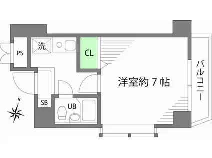 ピアクレスト千歳烏山 旧プライムアーバン烏山(1K/4階)の間取り写真