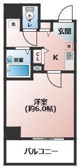 ラナップスクエア南森町(1K/5階)の間取り写真