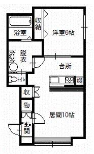 アルト37(1LDK/1階)の間取り写真