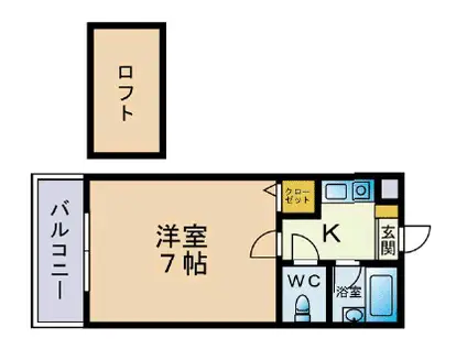 シャルム片江(1K/1階)の間取り写真