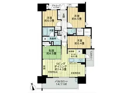 サーパス熊谷銀座セントマークス(4LDK/5階)の間取り写真