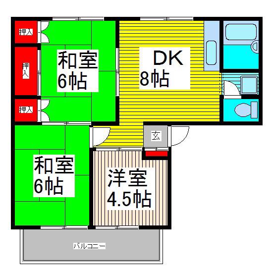 オカダメゾン(3DK/3階)の間取り写真