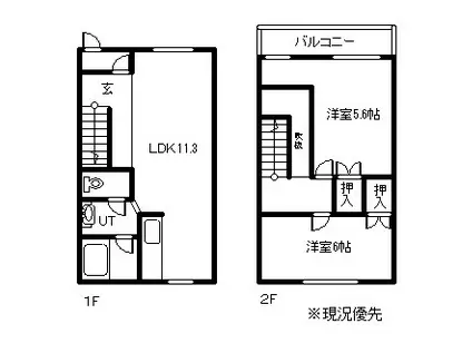 BLACK PUPPY(2LDK/1階)の間取り写真