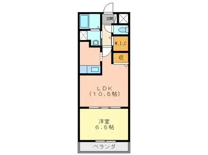 メゾンナナマツ(1LDK/1階)の間取り写真