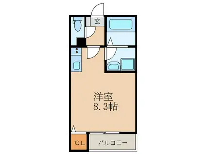 SOU.LEAF九工大前(ワンルーム/2階)の間取り写真