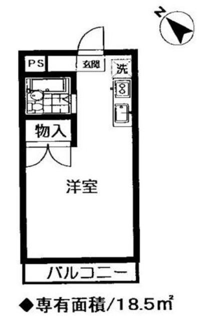 サンドエル荻窪(ワンルーム/2階)の間取り写真