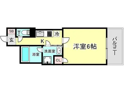 LUCE KUJYONISHI(1K/7階)の間取り写真