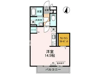 フローラ B307(ワンルーム/3階)の間取り写真