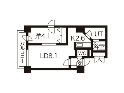 アクアリオ冴(1LDK/1階)の間取り写真