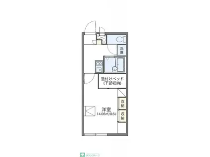 レオパレスけやき台(1K/2階)の間取り写真